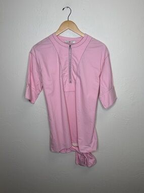 Women's Pink Zip-Front Tunic Top